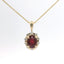 YELLOW GOLD RUBY AND DIAMOND HALO PENDANT 231-00267