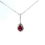 14KT WHITE GOLD RUBY HALO PENDANT 231-00293