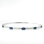 14K White Gold Flexible Natural Diamond and Sapphire Bangle Bracelet