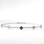 14K White Gold Flexible Natural Diamond and Sapphire Bangle Bracelet