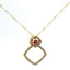 14KT YELLOW GOLD GEOMETRIC RUBY AND DIAMOND NECKLACE 231-00309