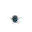 14KT WHITE GOLD SAPPHIRE CLUSTER RING WITH DIAMOND HALO 201-00404