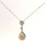 14KT WHITE GOLD OPAL AND DIAMOND NECKLACE