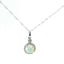 14KT WHITE GOLD OPAL AND DIAMOND HALO NECKLACE 230-02460
