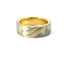 7MM 14KT YELLOW GOLD AND PALLADIUM 500 HALF HAND ENGRAVED HALF MOKUME GANE RING WITH BEZEL SET CHAMPAGNE DIAMOND 675-00190