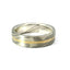 6MM STERLING SILVER, PALLADIUM 500 AND YELLOW GOLD MOKUME GANE RING 675-00194