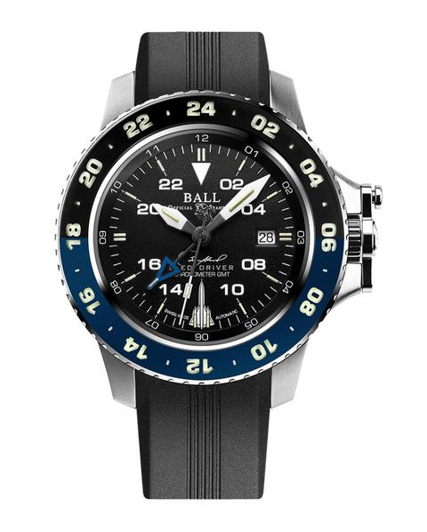 Ball Engineer Hydrocarbon AeroGMT Sled Driver (42 mm) Black/Blue Bezel and Black Dial DG2018C