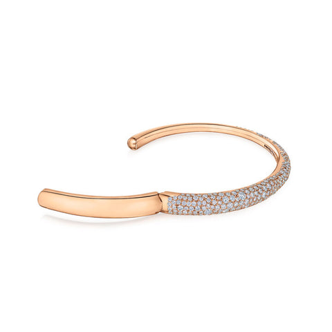 KWIAT 18KT Cobblestone Bangle with Pavé Diamonds B-15568Y-0-DIA-18KY