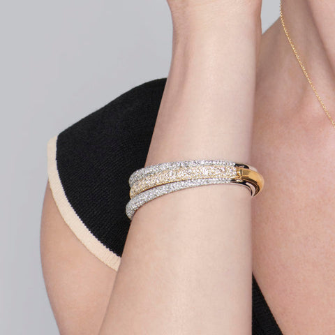 KWIAT 18KT Cobblestone Diamond Bangle Bracelet B-19536-0-DIA-18KP