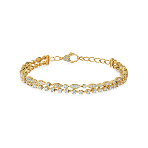 KWIAT 18KT Starry Night Double Line Bracelet B-19651-0-DIA-18KY