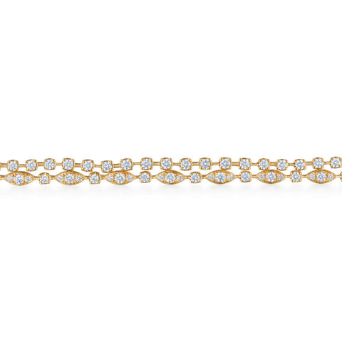 KWIAT 18KT Starry Night Double Line Bracelet B-19651-0-DIA-18KY