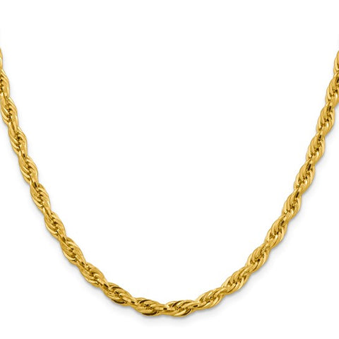 14K 22 inch 4.75mm Semi Solid Rope with Lobster Clasp Chain