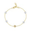 Bassali 14kt Yellow Gold Pearl and Diamond Disc Adjustable Bracelet BR14945DPE