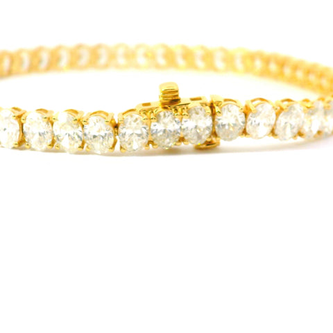 18KT YELLOW GOLD OVAL DIAMOND TENNIS BRACELET BRL00353-OV-12.00CT-VJ