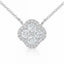 Diamond Cluster Pendant Clover Shape Halo