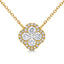 Diamond Cluster Pendant Clover Shape Halo