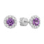 Precious Gemstone and Diamond Halo Stud Earrings