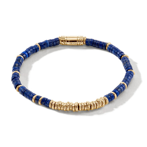 John Hardy Heishi Bracelet, Gold, Hardstones 4MM