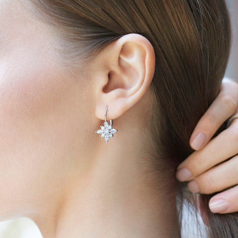 KWIAT 18KT and Platinum Large Star Diamond Drop Earrings E-16356-0-DIA-PT8W