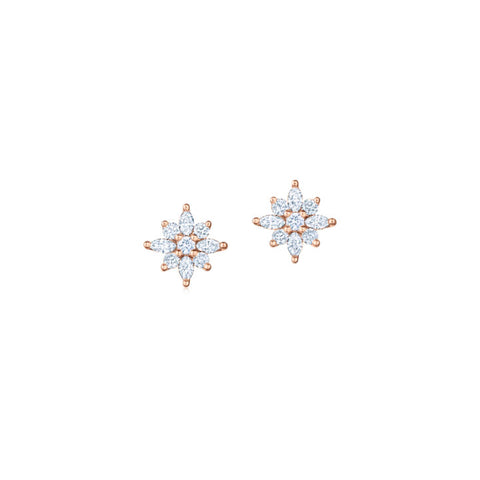 KWIAT 18KT Petite Star Diamond Earrings E-2488-0-DIA-18KW
