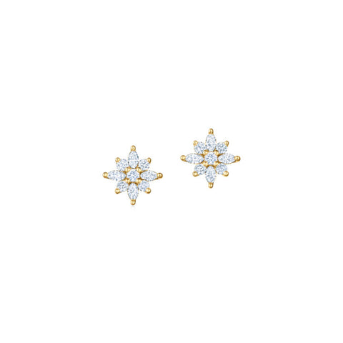 KWIAT 18KT Petite Star Diamond Earrings E-2488-0-DIA-18KW