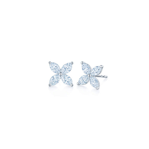 KWIAT 18KT X Small Stud Earrings with Marquise Diamonds E-2662-0-DIA-18KW
