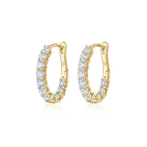 KWIAT 18KT Petite Diamond Hoop Earrings E-2695-0-DIA-18KY