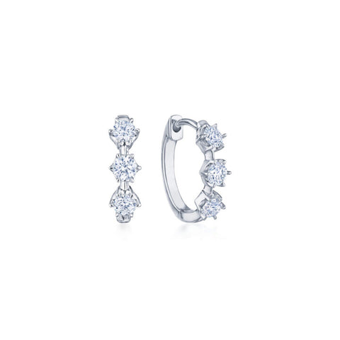 KWIAT 18KT Stary Night Diamond Huggie Hoop Earrings E-2697-0-DIA-18KW