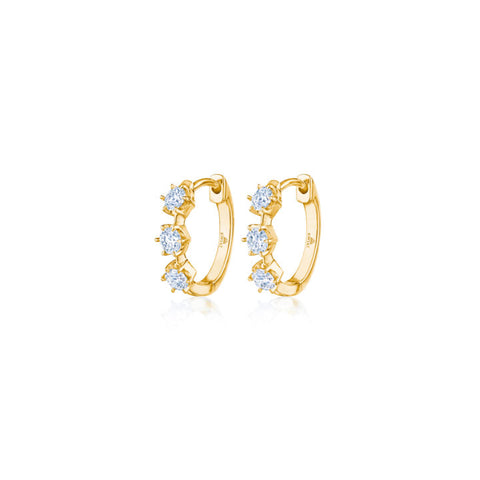 KWIAT 18KT Stary Night Diamond Huggie Hoop Earrings E-2697-0-DIA-18KW