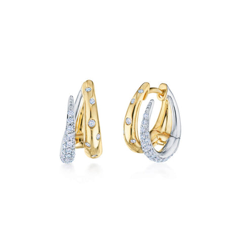 KWIAT 18KT Orbit Diamond Hoop Earrings E-2704-0-DIA-18KTT