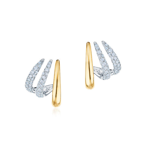 KWIAT 18KT Orbit Huggie Earrings with Diamonds E-2705-0-DIA-18KTT