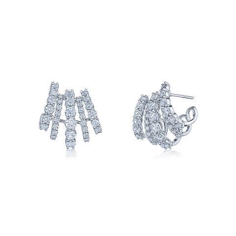 KWIAT 18K Lyric 5 Row Diamond Huggie Earrings E-2813-0-DIA-18KW