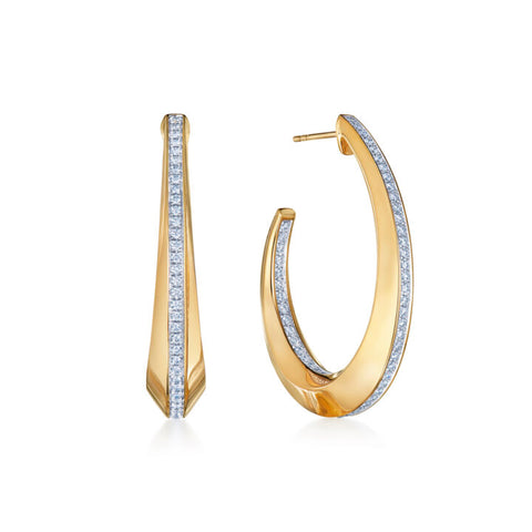 KWIAT 18KT Obit Diamond Hoop Earrings E-2849-0-DIA-18KTT