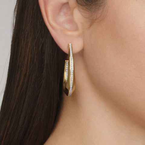 KWIAT 18KT Obit Diamond Hoop Earrings E-2849-0-DIA-18KTT