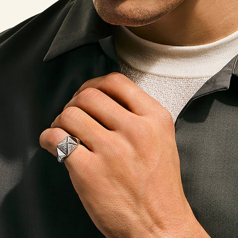 John Hardy Icon Stud Ring, Sterling Silver, Diamonds, 11.5MM RBP972142DI