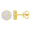 Diamond Cluster Stud Earrings