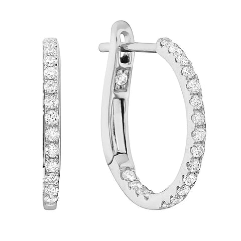 Oval Inside/Out Diamond Hoop Earrings