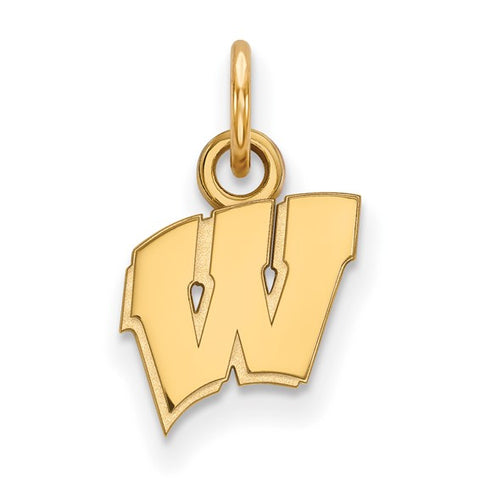 14kt Yellow Gold University of Wisconsin Letter W Extra Small Pendant