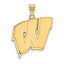 14k Yellow Gold University of Wisconsin Letter W Extra Large Pendant
