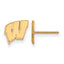 14k Yellow Gold University of Wisconsin Letter W Extra Small Post Earrings