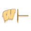 14k Yellow Gold University of Wisconsin Letter W Small Post Earrings