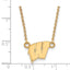 14k Yellow Gold University of Wisconsin Letter W Small Pendant w/ 18" Necklace