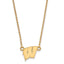 14k Yellow Gold University of Wisconsin Letter W Small Pendant w/ 18" Necklace