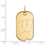 14k Yellow Gold University of Wisconsin Letter W Small Dog Tag Pendant