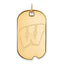14k Yellow Gold University of Wisconsin Letter W Large Dog Tag Pendant