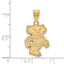 14k Yellow Gold University of Wisconsin Badger Large Pendant