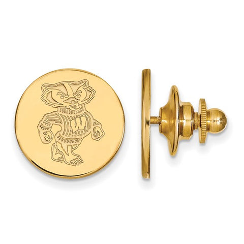 14k Yellow Gold University of Wisconsin Badger Lapel Pin