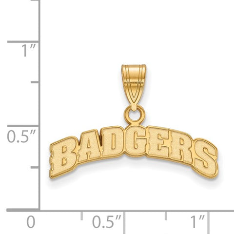 14k Yellow Gold University of Wisconsin Badgers Medium Pendant