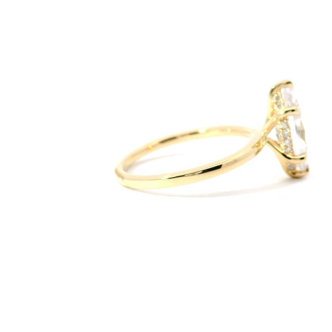 14KT YELLOW GOLD HIDDEN HALO SOLITAIRE RING FOR A 1.5CT MARQUISE CENTER STONE 140-08440