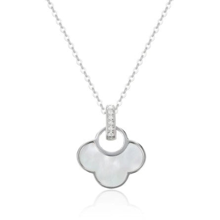 Luvente 14kt White Gold Mother-Of-Pearl/Diamond Necklace N04163-WMOP.W